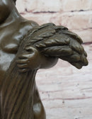 Hot Cast Bronze Sculpture Statue Classical Decor by Novak -  Semi Nude Young Boy Bronze