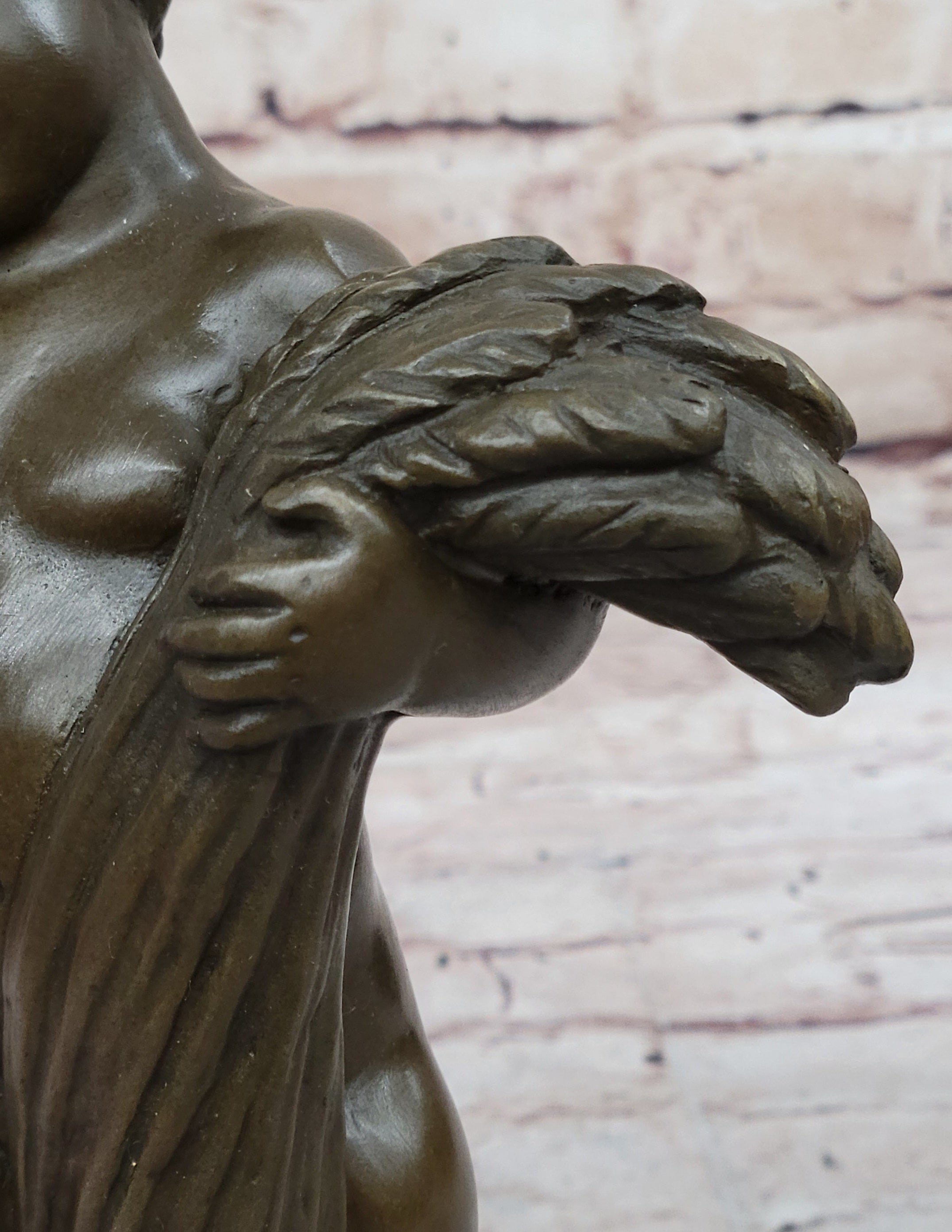 Hot Cast Bronze Sculpture Statue Classical Decor by Novak -  Semi Nude Young Boy Bronze