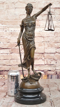 Blind Lady of Justice Themis Bronze Sculpture Law Attorney Art