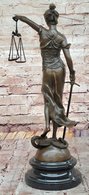 Blind Lady of Justice Themis Bronze Sculpture Law Attorney Art
