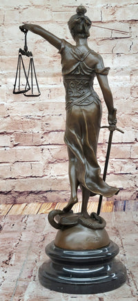 Blind Lady of Justice Themis Bronze Sculpture Law Attorney Art