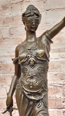Blind Lady of Justice Themis Bronze Sculpture Law Attorney Art