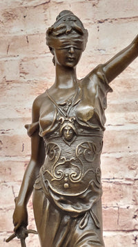 Blind Lady of Justice Themis Bronze Sculpture Law Attorney Art