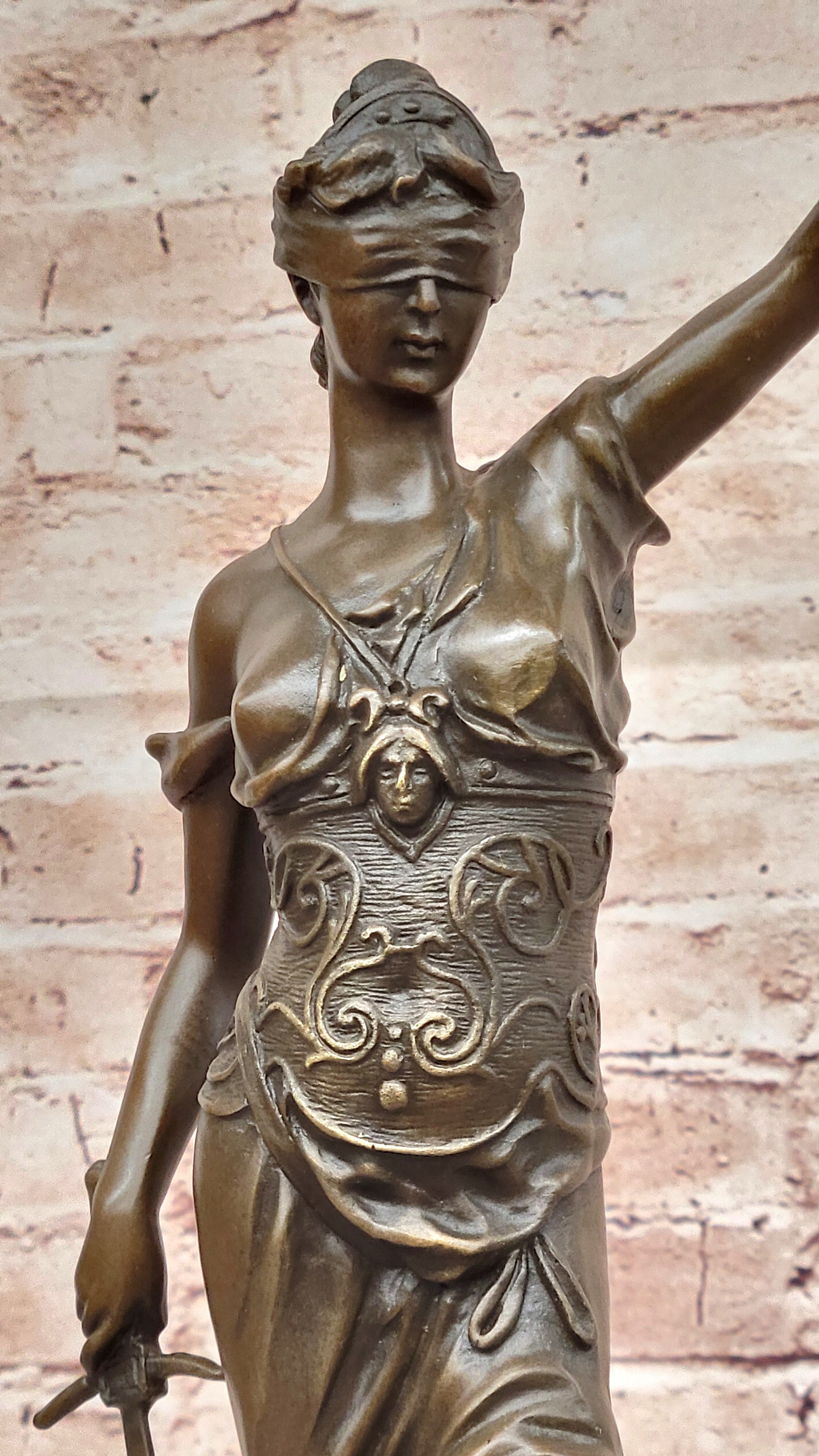 Blind Lady of Justice Themis Bronze Sculpture Law Attorney Art