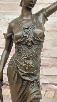Blind Lady of Justice Themis Bronze Sculpture Law Attorney Art