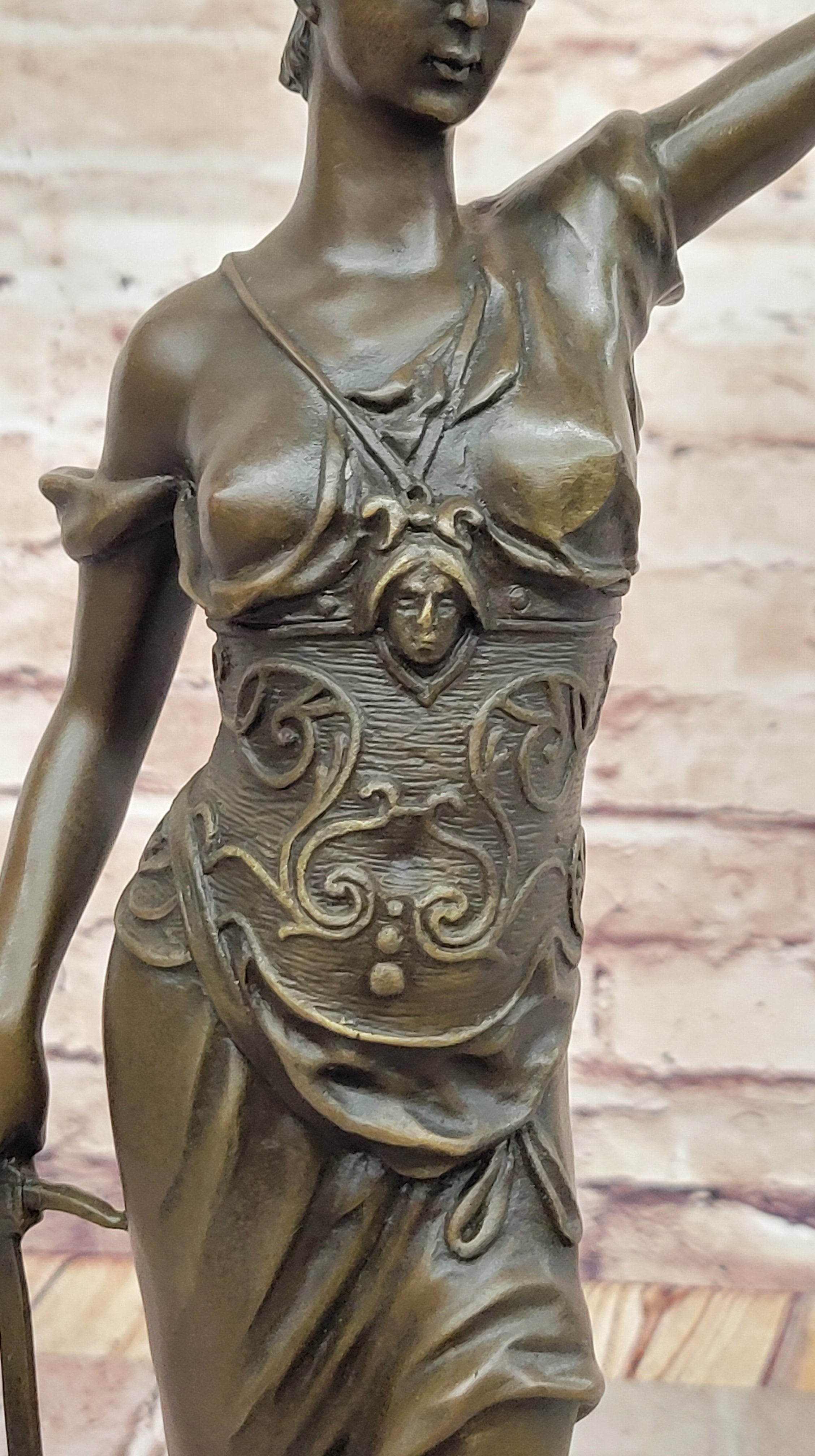 Blind Lady of Justice Themis Bronze Sculpture Law Attorney Art