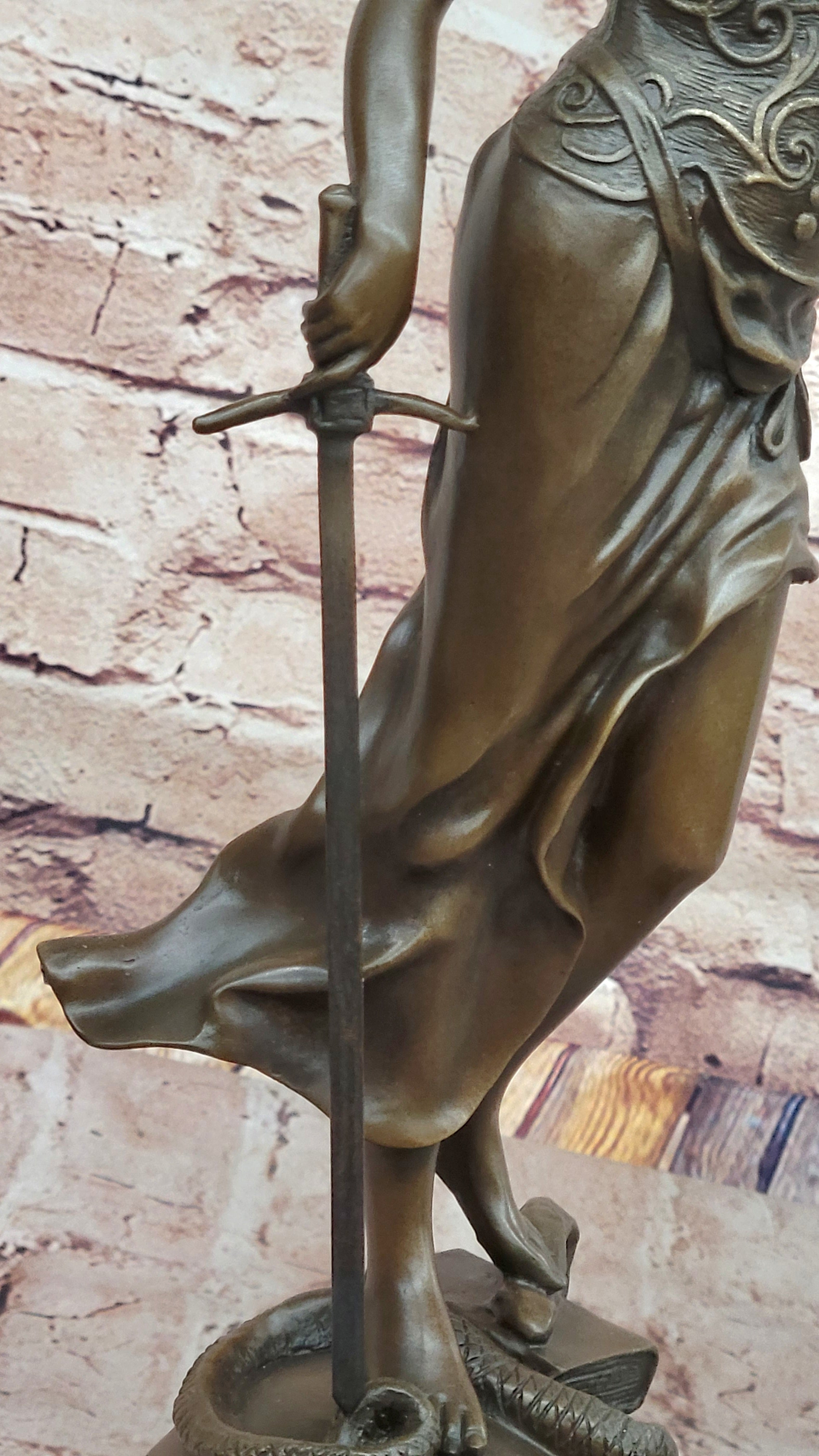 Blind Lady of Justice Themis Bronze Sculpture Law Attorney Art