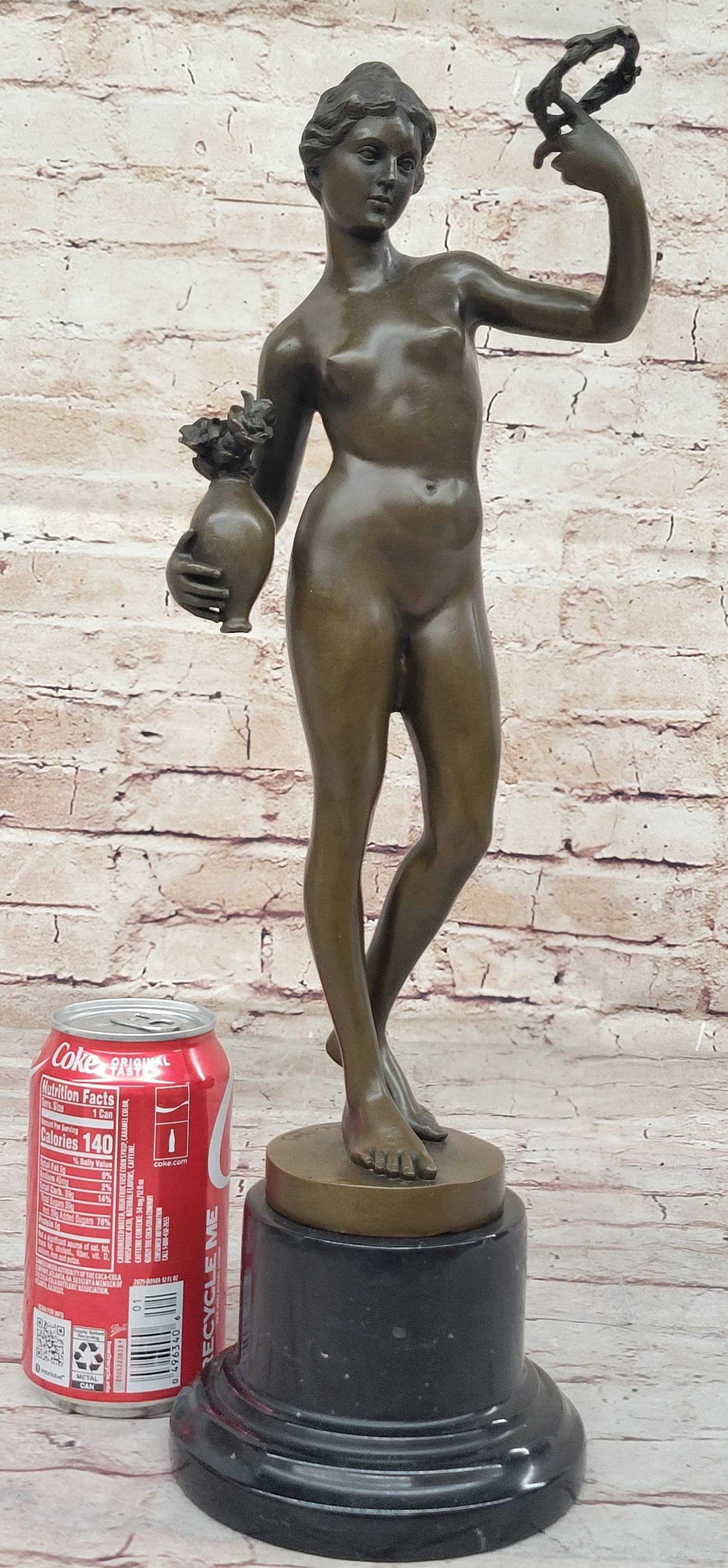 Nude Woman Female Genuine Bronze Sculpture by Adriaen de Vries