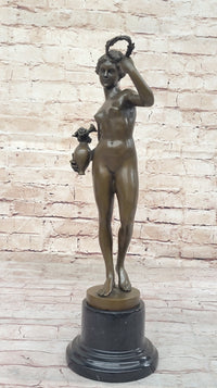 Nude Woman Female Genuine Bronze Sculpture by Adriaen de Vries