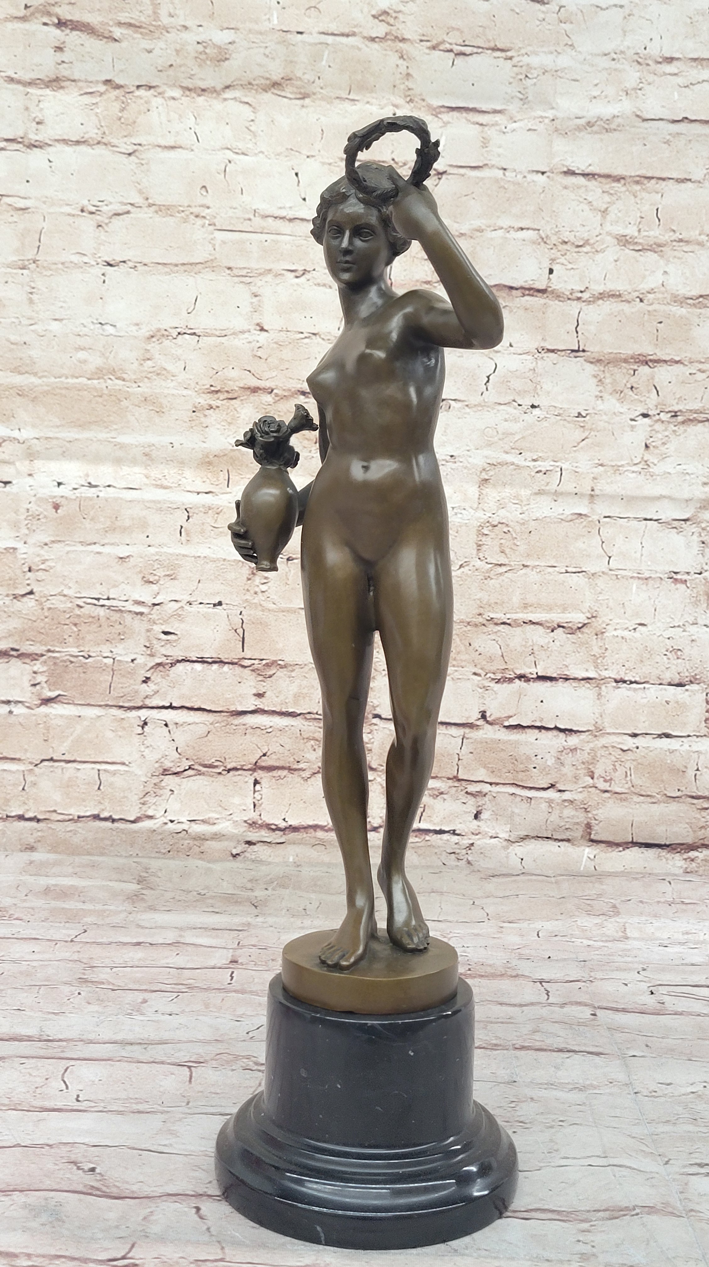 Nude Woman Female Genuine Bronze Sculpture by Adriaen de Vries