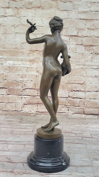 Nude Woman Female Genuine Bronze Sculpture by Adriaen de Vries