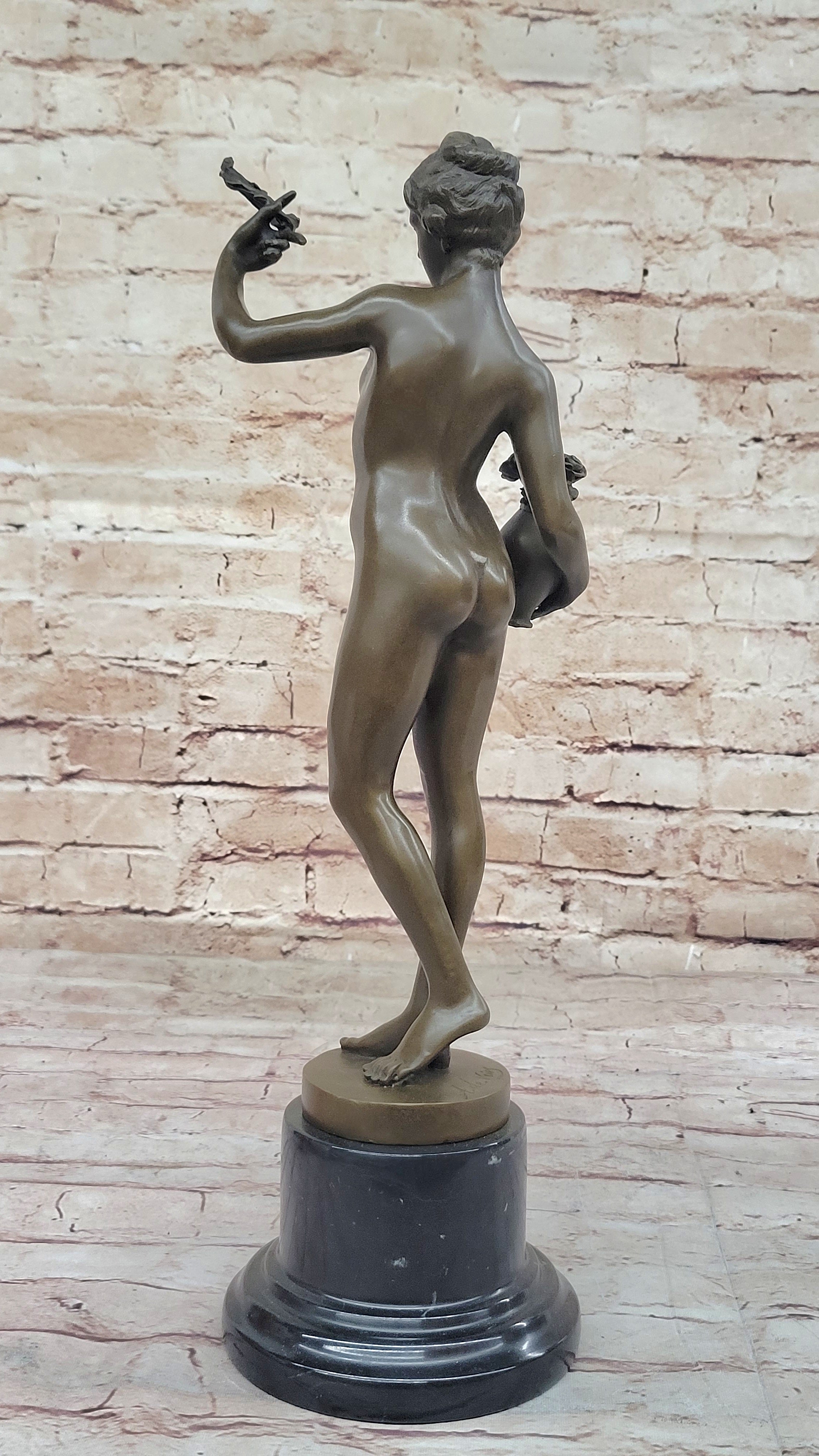 Nude Woman Female Genuine Bronze Sculpture by Adriaen de Vries