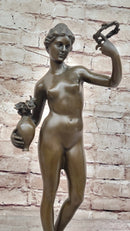 Nude Woman Female Genuine Bronze Sculpture by Adriaen de Vries