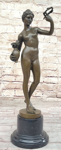 Nude Woman Female Genuine Bronze Sculpture by Adriaen de Vries
