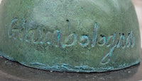 Nude Flying Mercury Caduceus Green Patina Bronze Sculpture Giambologna