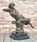 Genuine Bronze Sculpture Statue Marble Base Western Copper Ornament by Milo