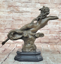 Genuine Bronze Sculpture Statue Marble Base Western Copper Ornament by Milo