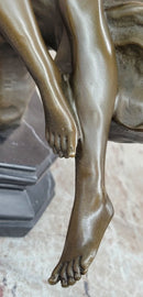 Genuine Bronze Sculpture Statue Marble Base Western Copper Ornament by Milo