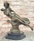 Genuine Bronze Sculpture Statue Marble Base Western Copper Ornament by Milo