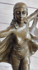 Signed Otto Poertzel Bat Dancer Bronze Art Deco Marble Figure