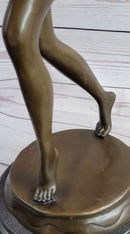 Signed Otto Poertzel Bat Dancer Bronze Art Deco Marble Figure