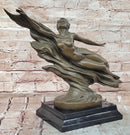 CHARLES LOUCHET WAVE EROTIC NYMPH BRONZE SCULPTURE ART DECO FIGURINE FIGURE SALE