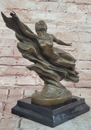 CHARLES LOUCHET WAVE EROTIC NYMPH BRONZE SCULPTURE ART DECO FIGURINE FIGURE SALE
