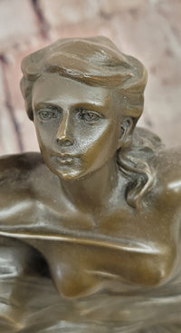 CHARLES LOUCHET WAVE EROTIC NYMPH BRONZE SCULPTURE ART DECO FIGURINE FIGURE SALE
