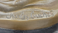 CHARLES LOUCHET WAVE EROTIC NYMPH BRONZE SCULPTURE ART DECO FIGURINE FIGURE SALE
