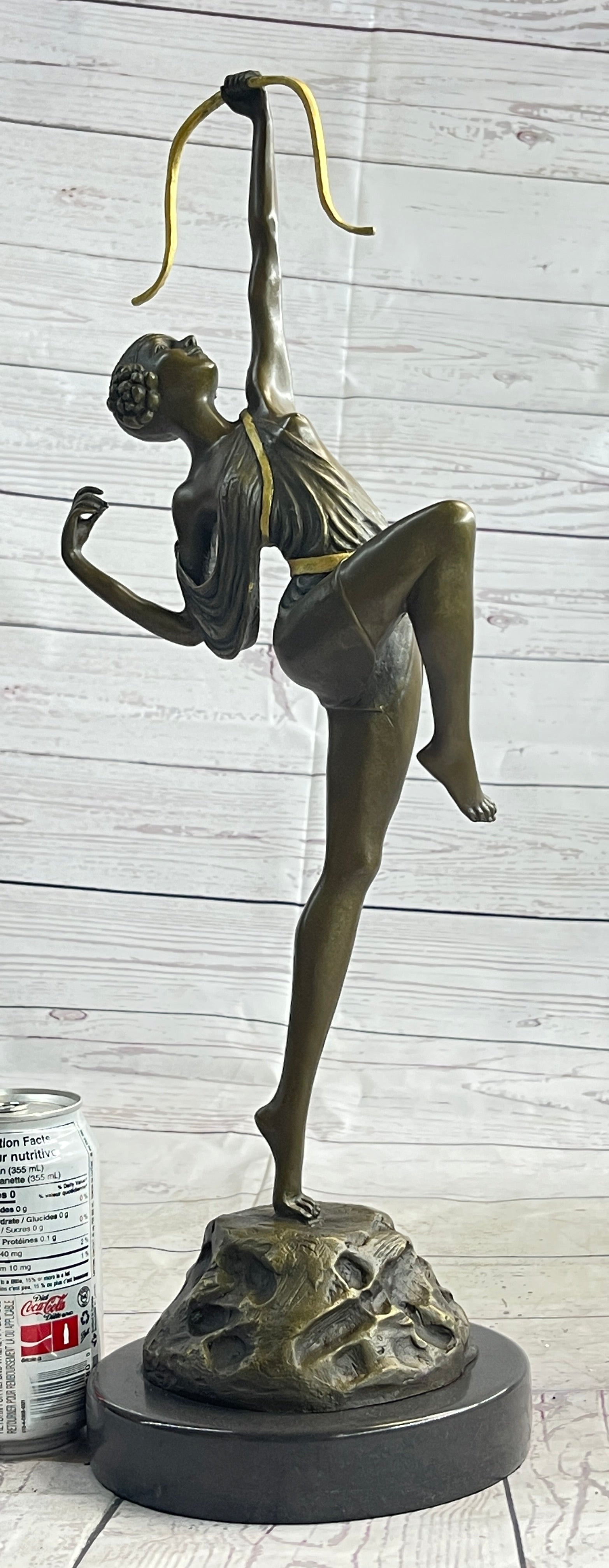 Semi Nude Artemis Diana the Huntress Female Archer Bronze Statue Sculpture Art Deco 20" x 7.5"