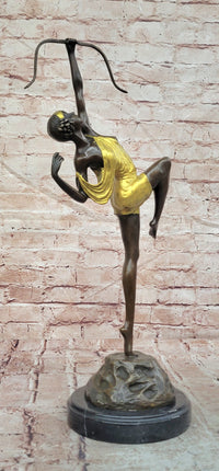 Bronze Sculpture Art Deco Figurines Diana Pierre le Faguays Cold Paint Statue