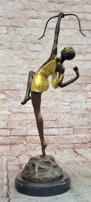 Bronze Sculpture Art Deco Figurines Diana Pierre le Faguays Cold Paint Statue