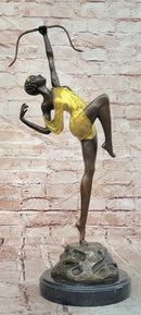 Bronze Sculpture Art Deco Figurines Diana Pierre le Faguays Cold Paint Statue
