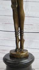 VINTAGE SIGNED EXOTIC DANCER CHIPARUS BRONZE STATUE ART DECO BROWN PATINA FIGURE
