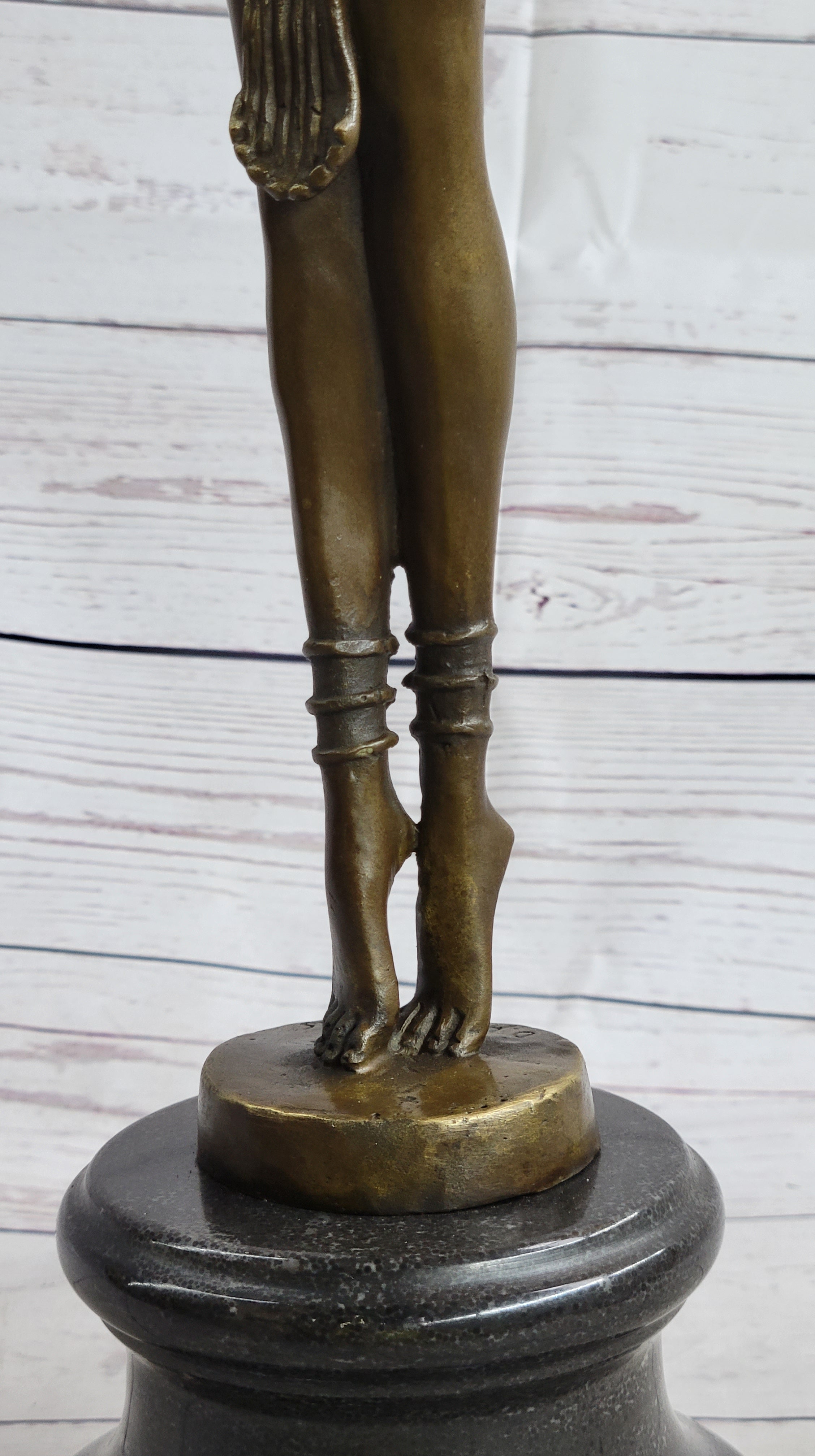 VINTAGE SIGNED EXOTIC DANCER CHIPARUS BRONZE STATUE ART DECO BROWN PATINA FIGURE