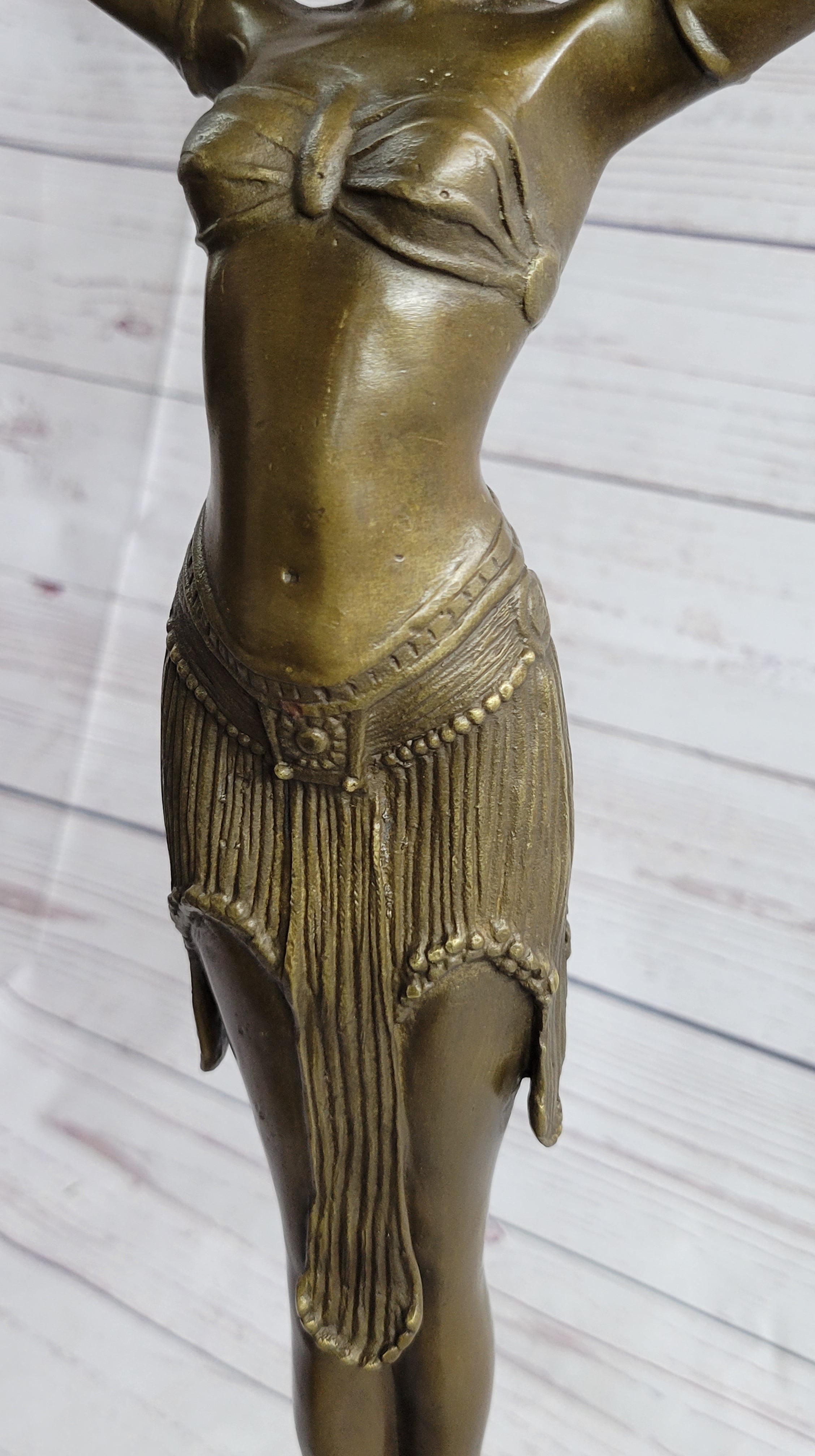VINTAGE SIGNED EXOTIC DANCER CHIPARUS BRONZE STATUE ART DECO BROWN PATINA FIGURE