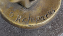 VINTAGE SIGNED EXOTIC DANCER CHIPARUS BRONZE STATUE ART DECO BROWN PATINA FIGURE