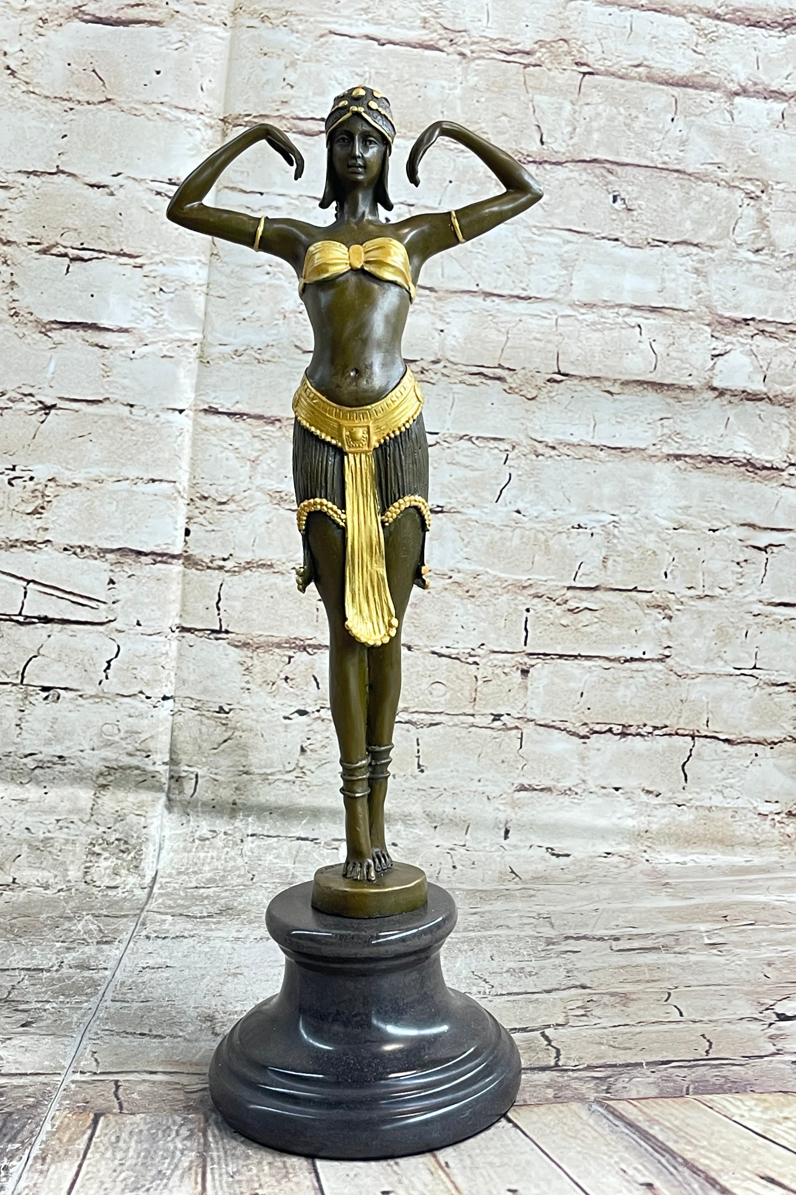 Demetre Chiparus ILLUSION OF VIRTUE Art Deco Bronze Statue Figure Sculpture 19" x 7"