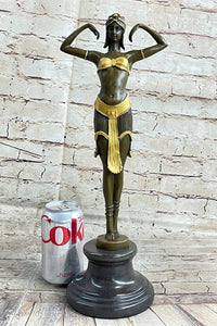 Demetre Chiparus ILLUSION OF VIRTUE Art Deco Bronze Statue Figure Sculpture 19" x 7"
