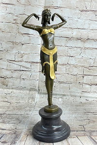 Demetre Chiparus ILLUSION OF VIRTUE Art Deco Bronze Statue Figure Sculpture 19" x 7"