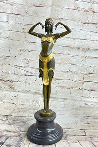 Demetre Chiparus ILLUSION OF VIRTUE Art Deco Bronze Statue Figure Sculpture 19" x 7"