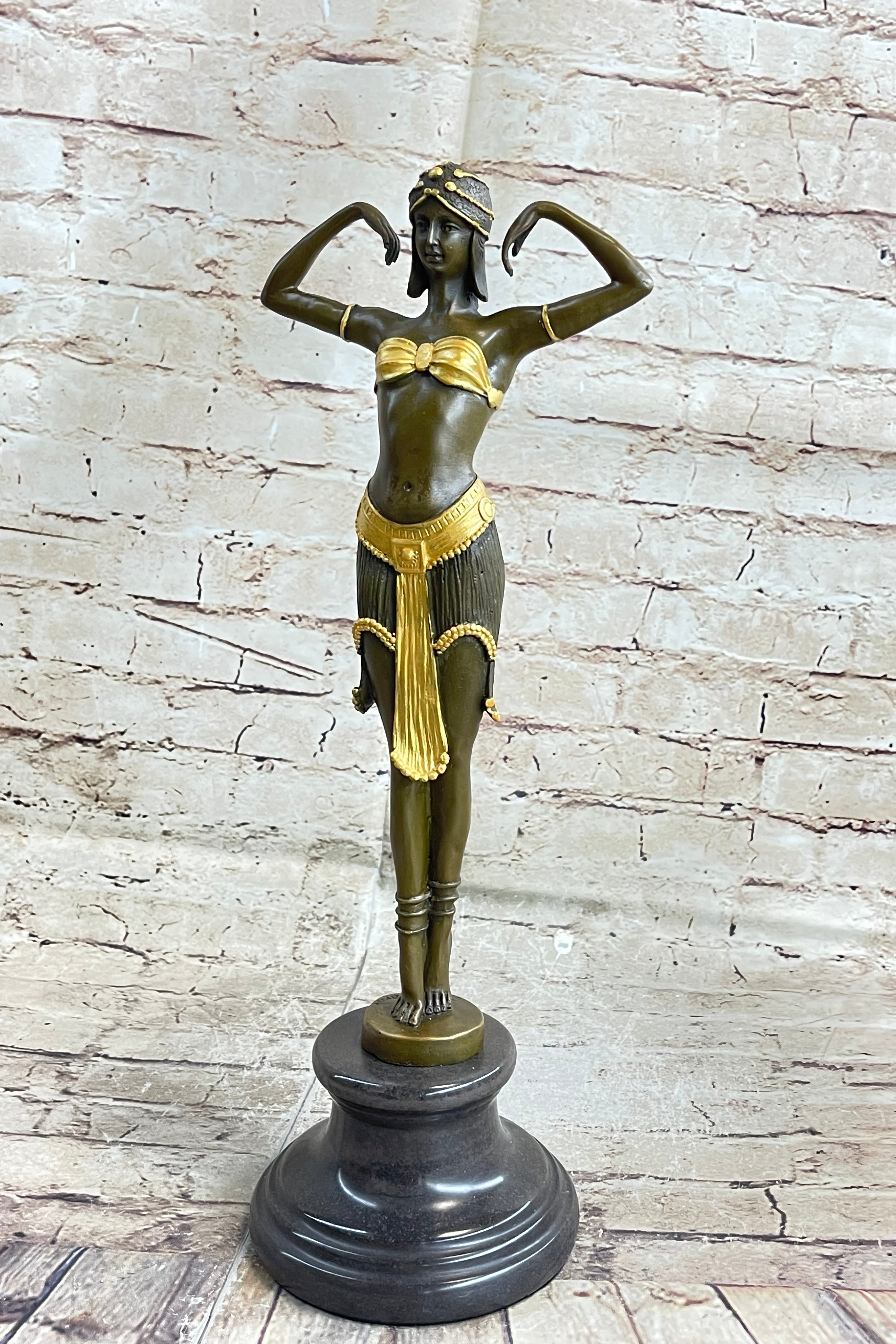 Demetre Chiparus ILLUSION OF VIRTUE Art Deco Bronze Statue Figure Sculpture 19" x 7"