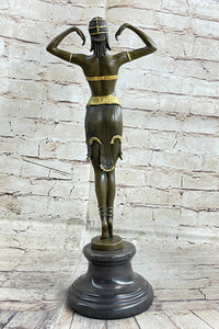 Demetre Chiparus ILLUSION OF VIRTUE Art Deco Bronze Statue Figure Sculpture 19" x 7"