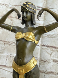 Demetre Chiparus ILLUSION OF VIRTUE Art Deco Bronze Statue Figure Sculpture 19" x 7"