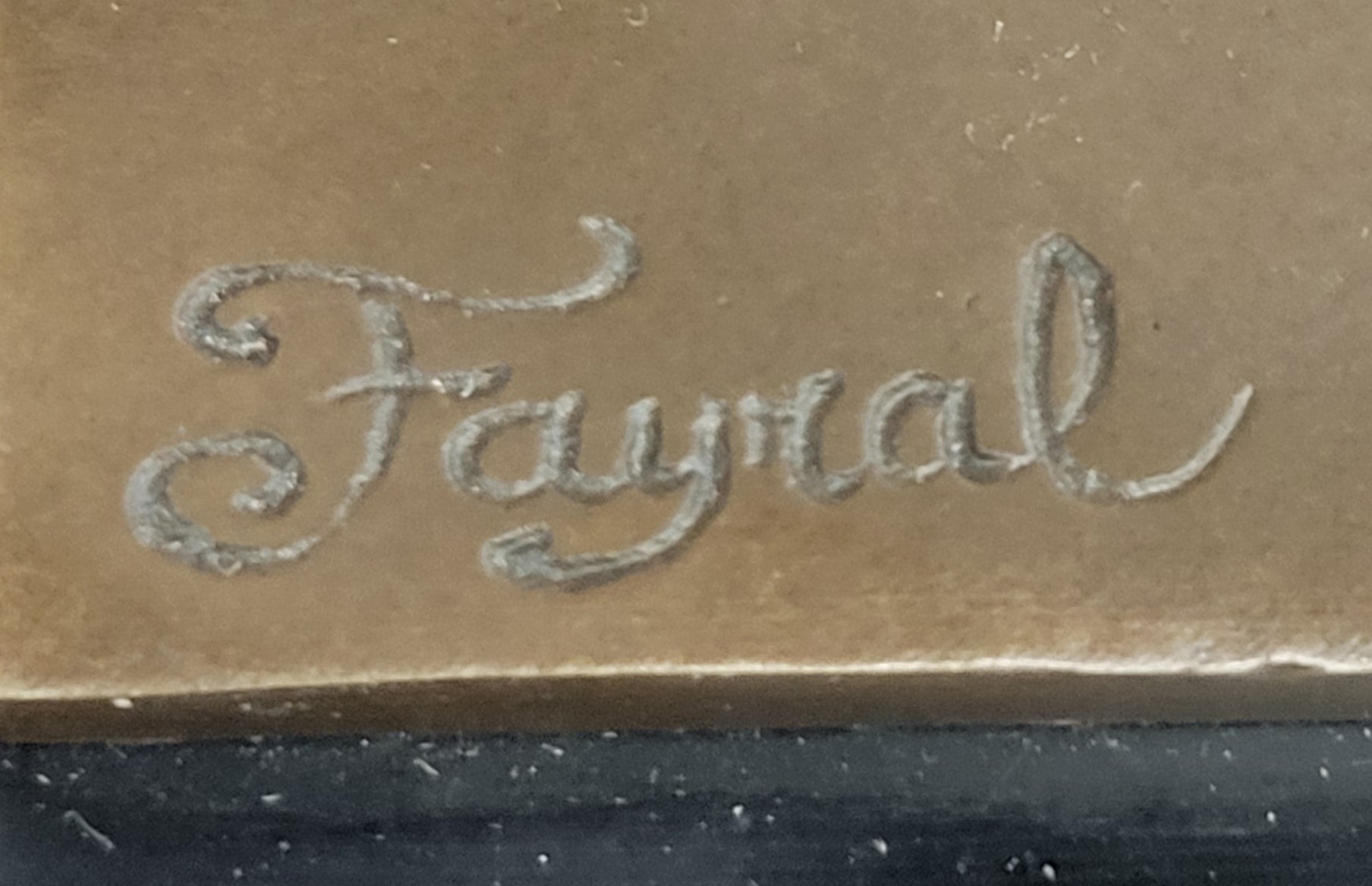 SIGNED ART DECO NUDE GIRL DANCER FAYRAL BRONZE STATUE MARBLE BASE FIGURINE LARGE