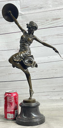 CLAIRE COLINET BRONZE DANCER STATUE MUSIC LOVER SEXY WOMAN SCULPTURE DECOR
