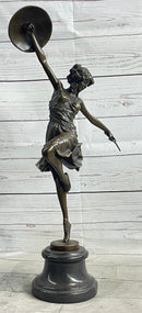 CLAIRE COLINET BRONZE DANCER STATUE MUSIC LOVER SEXY WOMAN SCULPTURE DECOR