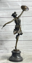 CLAIRE COLINET BRONZE DANCER STATUE MUSIC LOVER SEXY WOMAN SCULPTURE DECOR