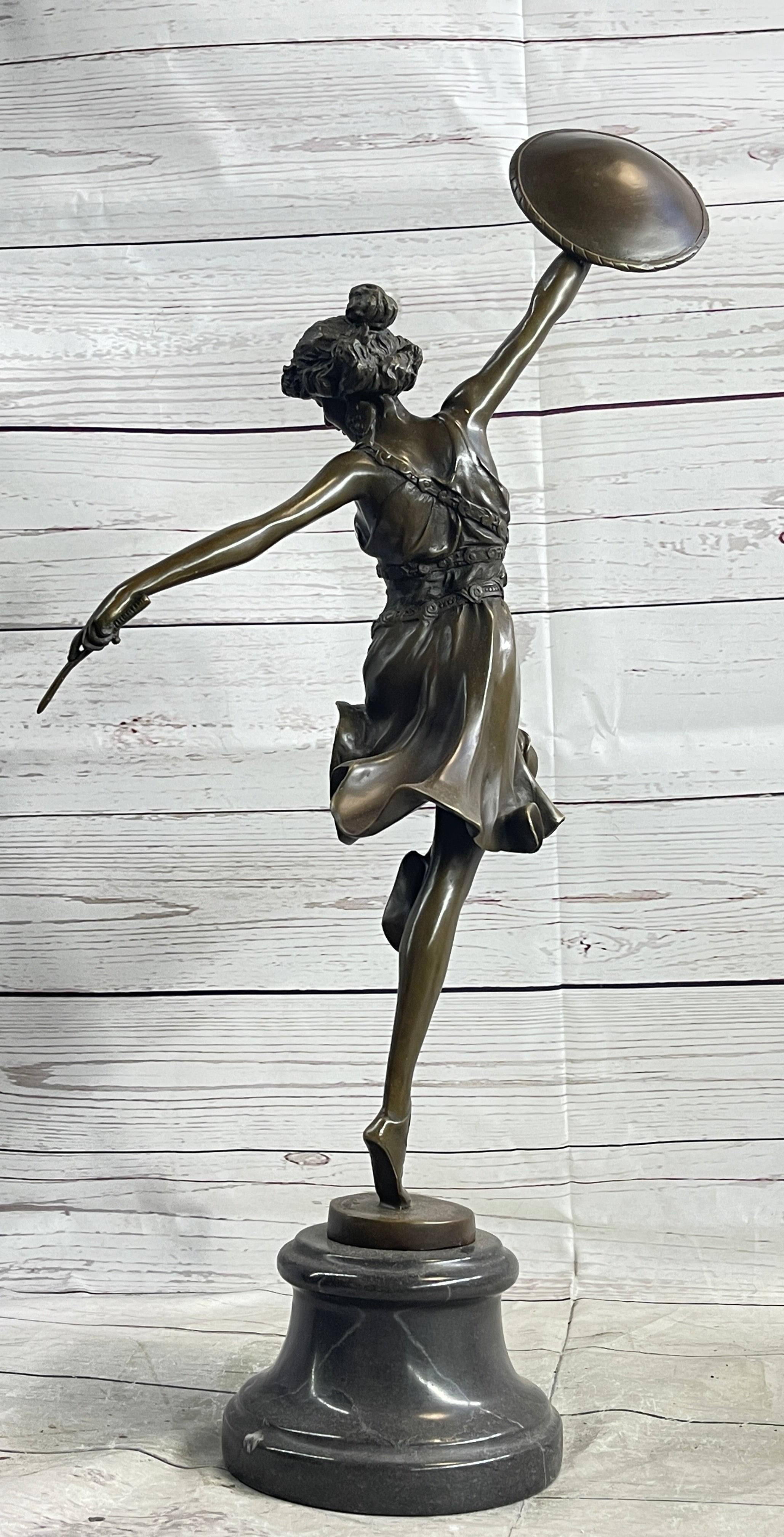 CLAIRE COLINET BRONZE DANCER STATUE MUSIC LOVER SEXY WOMAN SCULPTURE DECOR