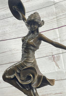 CLAIRE COLINET BRONZE DANCER STATUE MUSIC LOVER SEXY WOMAN SCULPTURE DECOR